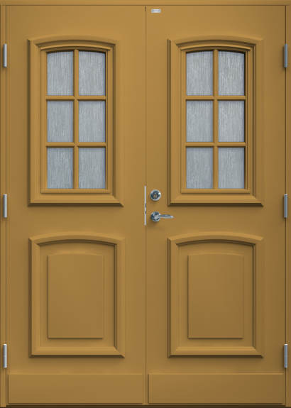 Ockragul ytterdörr Anita glas