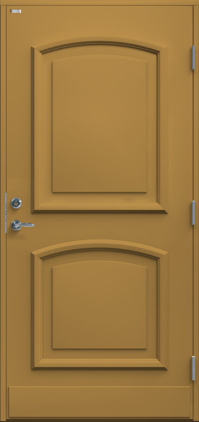 Ockragul ytterdörr Anita Tät