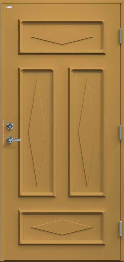 Ockragul ytterdörr Britta tät