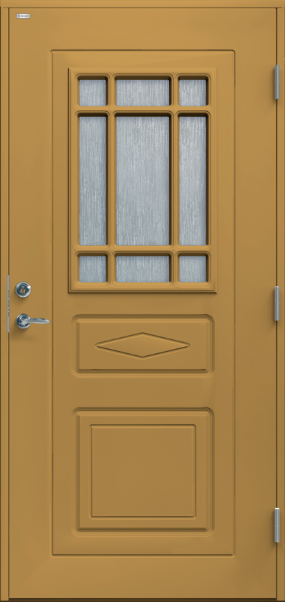 Ockragul ytterdörr Daisy Glas